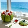 thumbnail image 4 of Weloille Watermelon Pattern Bowl with Spoon Set, Creative Summer Ceramic Tableware, Food Grade Soup Rice Bowl, Cute Design Food Serving Set, for Home Kitchen Daily Dining Dessert Serving, 4 of 6
