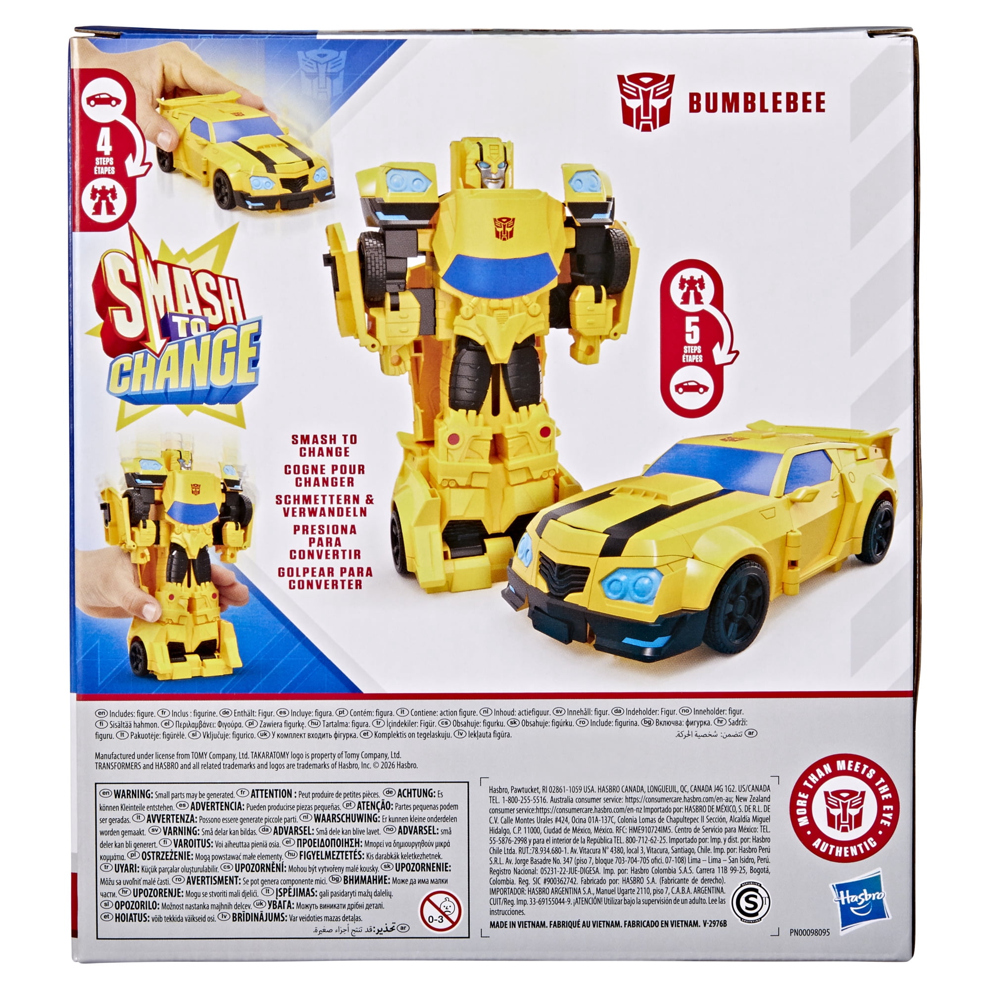 Transformers Toys Smash Changers Bumblebee Action Figure, 6+