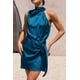 thumbnail image 4 of Vestido PRETTYGARDEN de Satén sin Mangas con Cuello Simulado y Cintura con Lazo Azul Marino XXL, 4 of 8