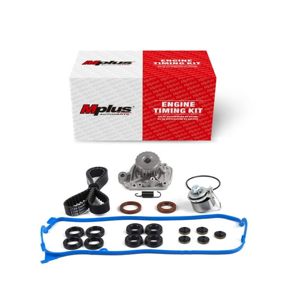 MPLUS Kit de Courroie de Distribution TCK312 Kit de Pompe à Eau avec Couvercle de Valve Compatible avec 2001 2002 2003 2004 2005 pour Honda Civic 1.7L LX DX HX EX GX L4 D17A1 D17A2