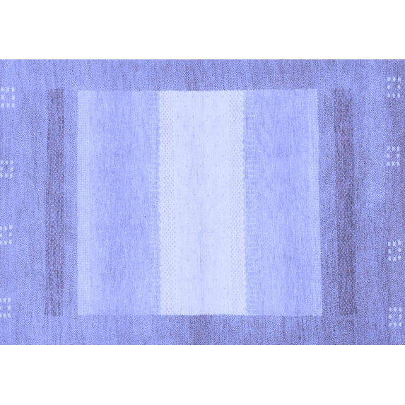 Ahgly Company Machine Washable Indoor Rectangle Abstract Blue Modern Area Rugs, 6' x 9'