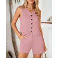 thumbnail image 2 of Blazer de 2 piezas BTFBM para mujer, verano 2025, rosa, 2 of 9