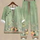 thumbnail image 1 of Puntoco-Conjunto de traje de dos piezas para mujer, top corto con cuello redondo y pantalones informales, estampado de verano, liquidación Puntoco Puntoco-3191, 1 of 5