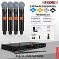 thumbnail image 6 of 5 CORE Wireless Microphone System 4 Channel Dynamic Karaoke Professional UHF Singing Mic Handheld Cordless Microfonos Inalambricos - WM UHF 04-HM, 6 of 9