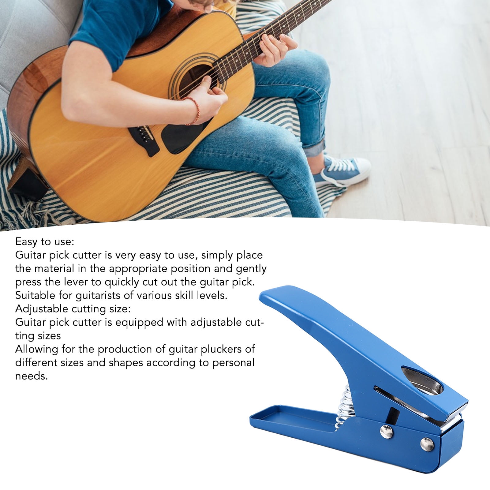 Elowen Guitar Pick Cutter Adjustable Guitar Pick Hole Puncher Multifunctional Portable Cutter Maker for Guitarists