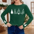 thumbnail image 5 of Enjoytime Women's Blouses Christmas Tree Printed Round Neck Long Sleeve Tops Fashion Casual Loose Plus Size Shirts Trendy Fall Winter Clothing Green XXXXXL, 5 of 5
