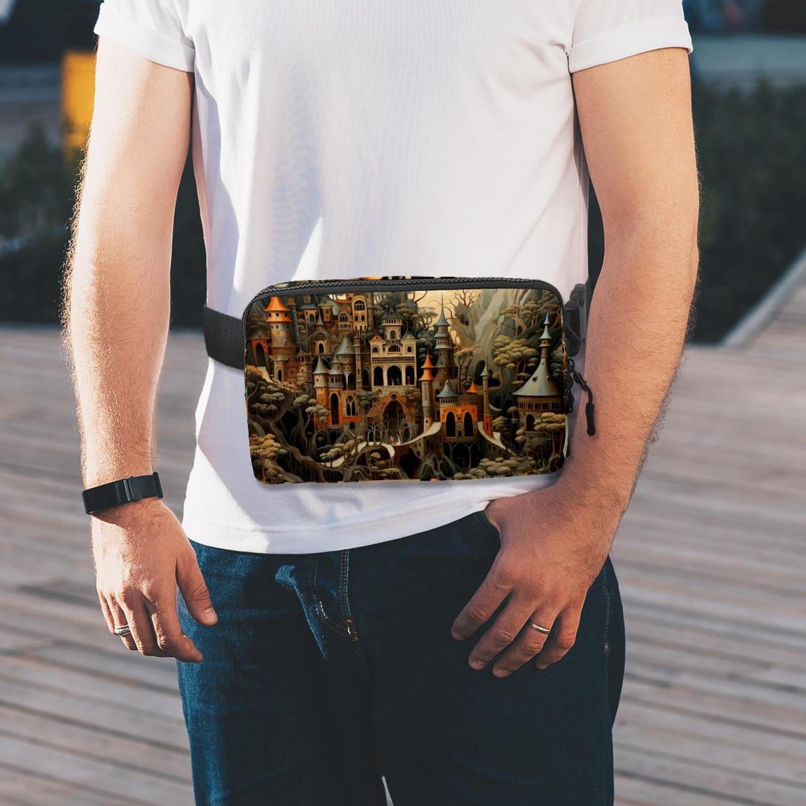 Bohemia Lightweight Adjustable Waist Pack with Extension Strap - Unisex Running Belt Fanny Pack