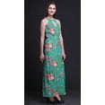 thumbnail image 4 of Bimba Floral Women Sleeveless Crew Neck Halter Gown With Side Slits Maxi Dress-XXX-Large, 4 of 6