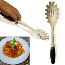 1 Pasta Server Spoon Spaghetti Noodle Nylon Utensil Slotted Wheat Straw 13.4"L