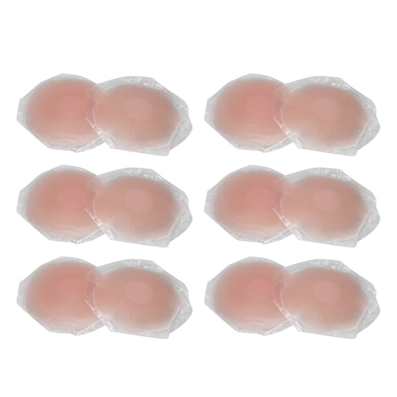 Riousery 6 Pairs Silicone Nipple Covers Reusable Breathable Invisible Large Sticky Nipple Pasties for Women (9.0 inches / 22.8 cm)