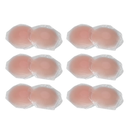 Riousery 6 Pairs Silicone Nipple Covers Reusable Breathable Invisible Large Sticky Nipple Pasties for Women (9.0 inches / 22.8 cm)