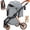 Gray, variant on TLGREEN Foldable Dog Stroller for Medium Dogs Cats up to 33 lbs, Aluminum and Carbon Steel Frame Pet Stroller with Cup Holder, Adjustable Height