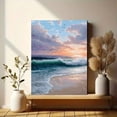 thumbnail image 6 of UXIEQU Ocean Waves Sunset Beach Seagulls Canvas Wall Art 15.75x11.81 Inches, 6 of 8