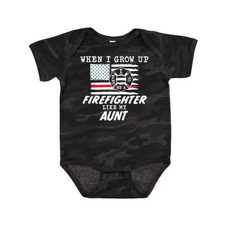 

Inktastic When I Grow Up I Want to Be a Firefighter Like My Aunt Gift Baby Boy or Baby Girl Bodysuit