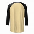 thumbnail image 5 of Towmus Womens Plus Size Tops 3/4 Sleeve Crew Neck Casual Tunic Tops Patch Color Dressy Blouses Summer Shirts, 5 of 6