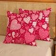 thumbnail image 2 of Valentines Day Pillow Covers 20x20 Inch Set of 2 Red Pink Love Heart Valentines Decorative Throw Pillows Valentines Anniversary Decor Pillow Cases Linen Outdoor Cushion Covers for Couch Sofa, 2 of 6