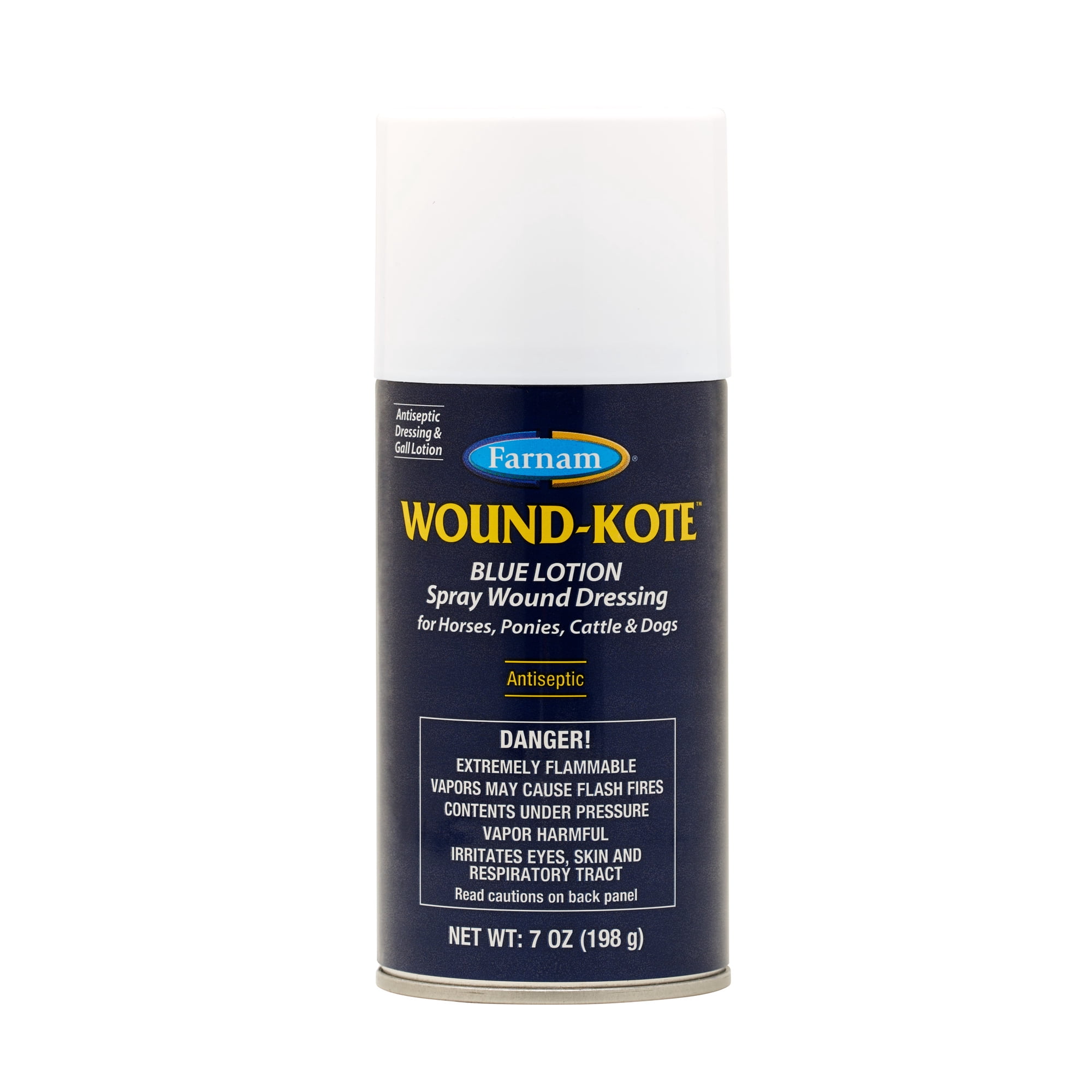 Farnam Wound-Kote Blue Lotion Spray Wound Care Dressing for Use on Horses and Dogs, 7 Ounce