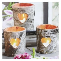 LED Lighted Flickering Rustic Woodland Birch Candles Canvas Wall Art 11.75" x 11.75"