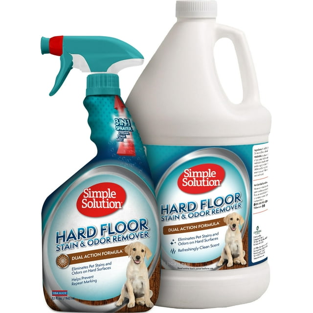 Limpiador Simple Solution, quitamanchas para pisos duros para mascotas, 32 oz y 3.75 L