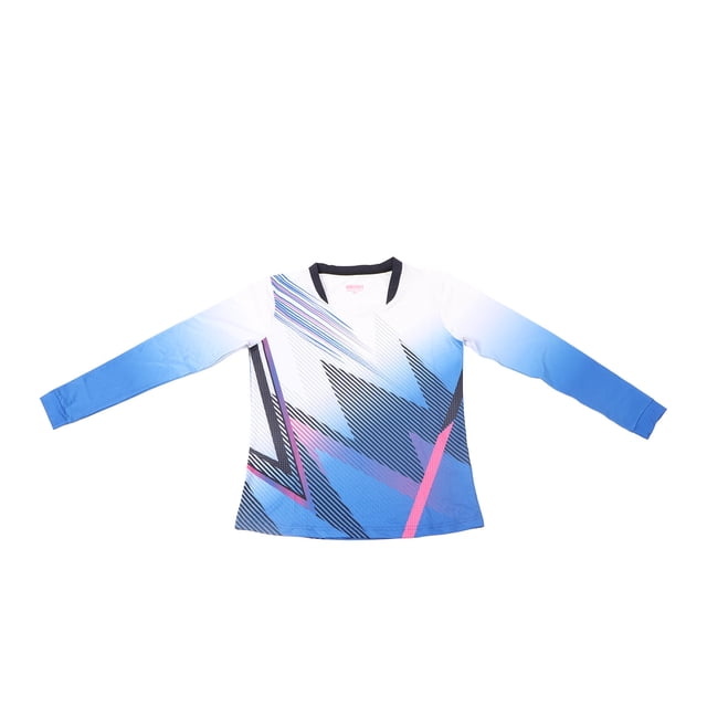 Camiseta de entrenamiento deportivo para mujer, de secado rápido, de manga larga, para entrenamiento deportivo, color azul brillante, talla S