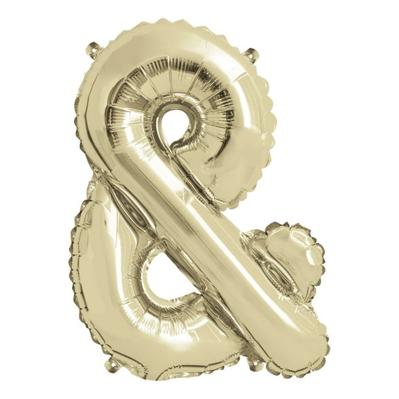 Way to Celebrate! Foil Balloon, "&," Gold, 14in
