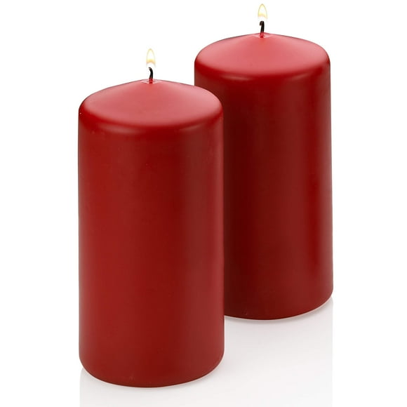 Light Pillar Candles - Set of 2 Scented Candles - 6 inch Tall, 3 inch Thick - 36 Hour Clean Burn Time (Apple Cinnamon)
