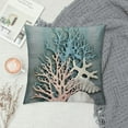 thumbnail image 2 of Fenyluxe Sea Coral Starfish Blue Sea Fan Modern Farmhouse Rustic Decorative Couch Pillow Cases with Zipper Home Decor Pillow Case High-Quality 1PC 18x18in, 2 of 5