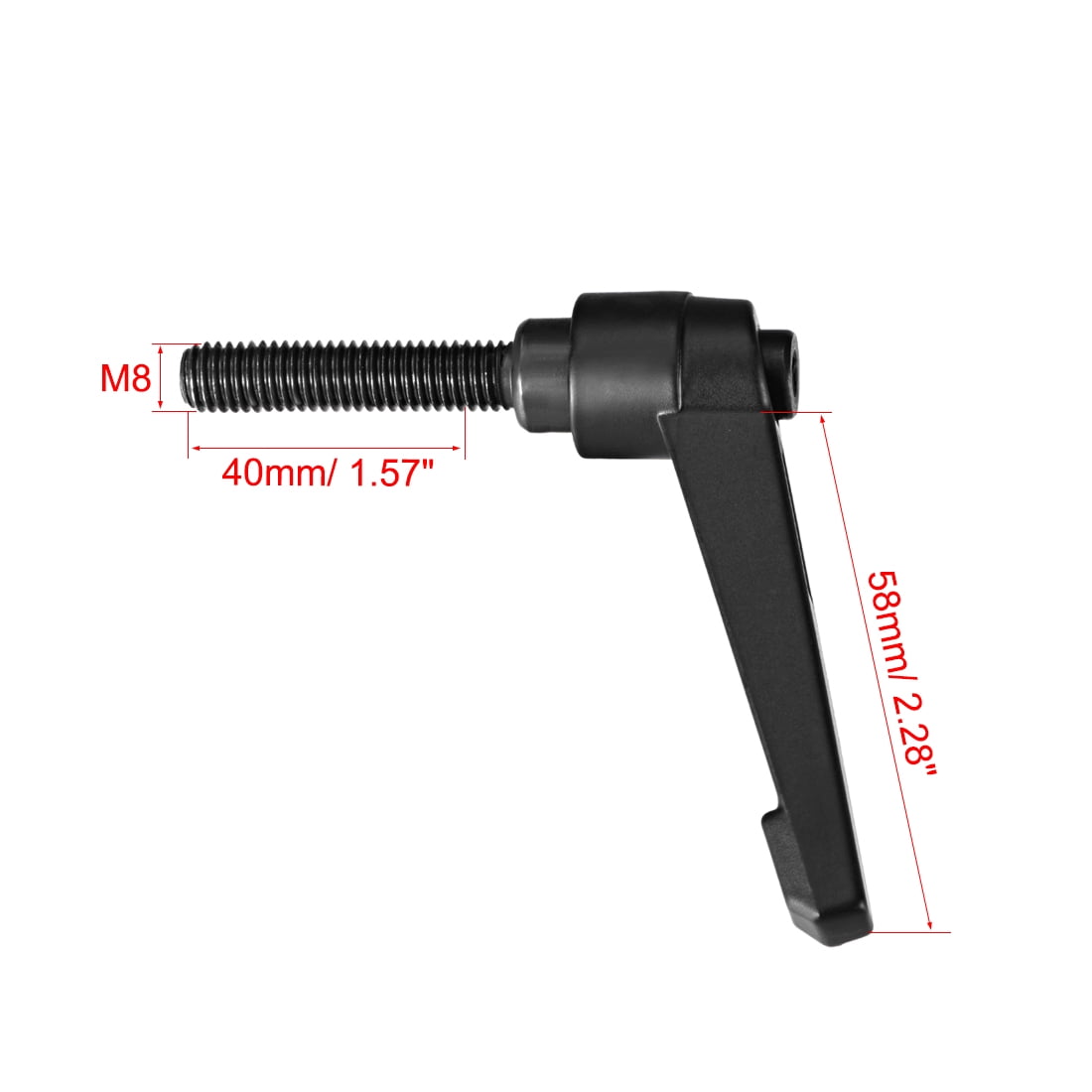 Unique Bargains Adjustable Clamping Lever Handle Metric Male Threaded Stud Knobs M8