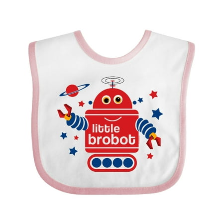 

Inktastic Robot Little Brother Gift Baby Boy Bib