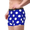 thumbnail image 2 of Sikiie Blue And White Polka Dot Print Men's Boxer Briefs, Elastic Waistband Boxer Briefs Leggings-Small, 2 of 5