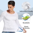 thumbnail image 3 of QRIC 2 Pack: Mens Compression Shirt Body Shaper Workout Top Slimming Shapewear Shirt Abs Abdomen Undershirts Long Sleeve, 3 of 6