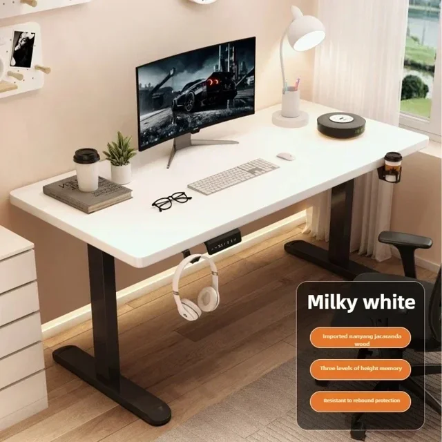 Mesa elevadora eléctrica de madera maciza, mesa de ordenador inteligente, escritorio de estudio en casa, escritorio de oficina, mesa de juegos, banco de trabajo para dormitorio