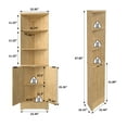 thumbnail image 5 of VEIKOUS Corner Storage Cabinet W/ Doors & Shelves for Living Room, Bathroom, Kitchen, Natural, 5 of 15