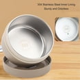 thumbnail image 4 of Shiyou-Casserole Thermique 420ml Acier Inoxydable 304 Double Couche Portable Forme Ronde Récipient Thermique pour Déjeuner (Style Four Micro-Ondes, Café Foncé), 4 of 4