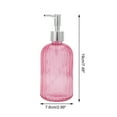 thumbnail image 4 of Unique Bargains 1 Pc Durable Vertical Stripes Soap Dispenser 13.53oz Pink Silver Tone, 4 of 6