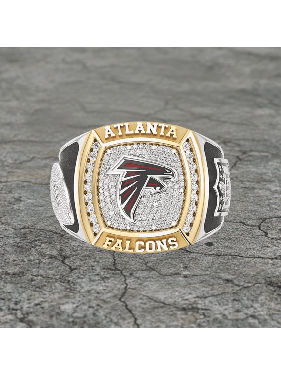 #AtlantaFalcons 1/2ctw Two Tone Yellow Gold and 925 Sterling Silver Championship Ring, University or College Students Graduation Ring