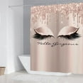 thumbnail image 2 of 4 Pcs Pink Fashion Shower Curtain Sets with Rugs Flower Bathroom Decor Set with Shower Curtain and Rugs and Accessories Modern Perfume Bottle Floral Bathroom Curtain with 12 Hooks, 2 of 7