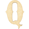 thumbnail image 1 of Krafty Supply 20" Tall MDF Letter Q |1/8" Thick | Western Railroad | Wooden Letters | Craft Alphabet, 1 of 5