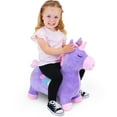 Waddle Inflatable Plush Covered Unicorn Bouncer Ride on Animal for Kids
