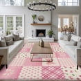 thumbnail image 3 of 5'x7' Area Rugs, Valentine's Day Indoor Outdoor Area Rug for Living Room Bedroom, Pink Bows Vintage Plaid Romantic Roses Washable Bathroom Rugs Kitchen Floor Carpet Mats Home Decor Aesthetic, 3 of 8