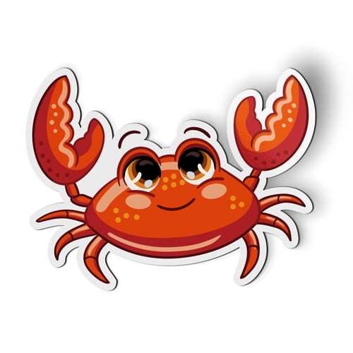 Cute Cartoon Red Crab - 5" Magnet for Car Locker Refrigerator