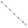 thumbnail image 2 of Gem Stone King 925 Sterling Silver Green Chrome Diopside and Round White Lab Grown Diamond Tennis Bracelet for Women (3.34 Cttw, Gemstone Birthstone, Oval 6X4MM, 7.25 inches), 2 of 4