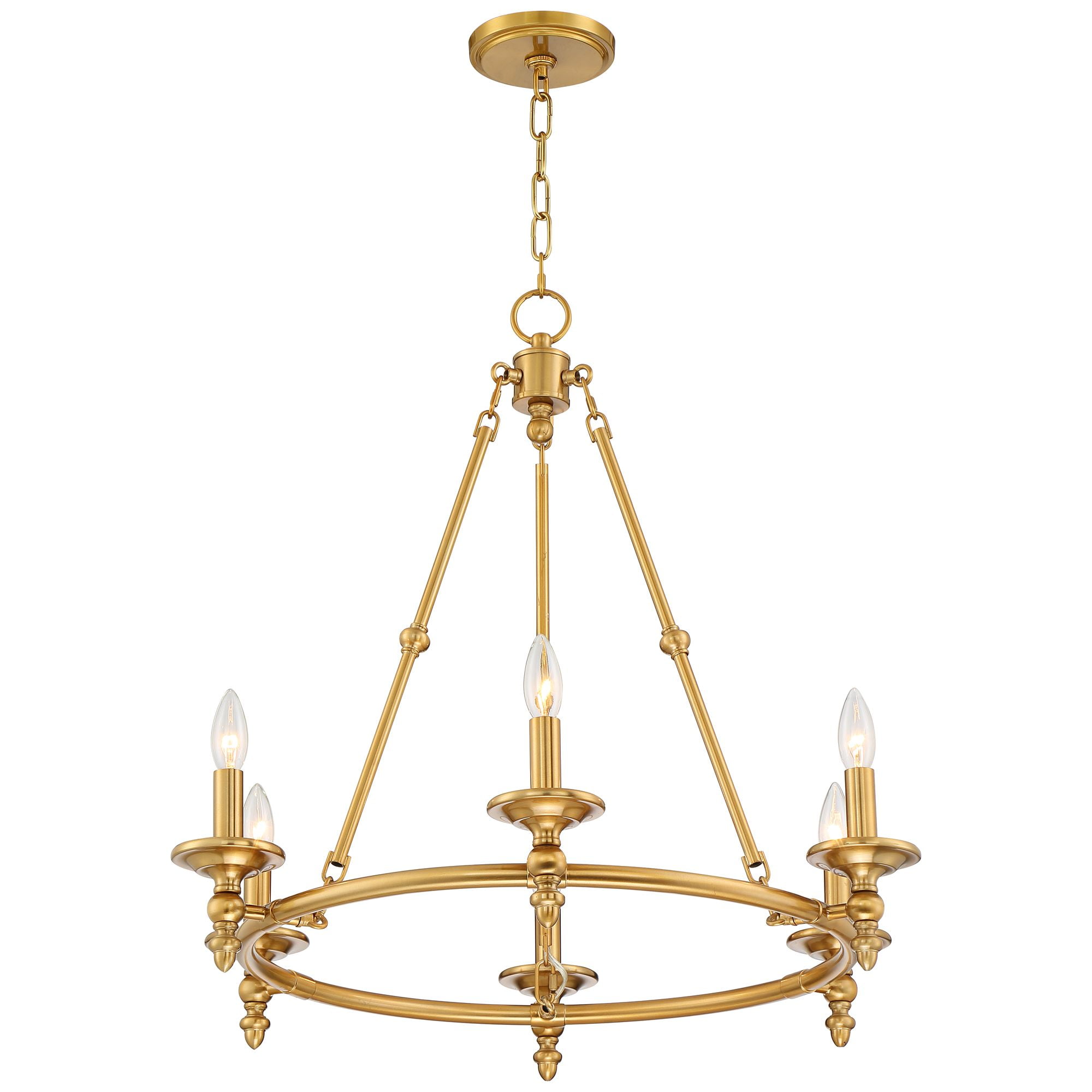Stiffel Warm Antique Brass Wagon Wheel Chandelier 28" Wide Farmhouse Rustic 6-Light Fixture for Dining Room Living House Foyer Kitchen Island Entryway