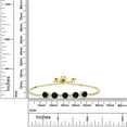 thumbnail image 5 of Gem Stone King 18K Yellow Gold Plated Silver Bracelet for Women Round Onyx Moissanite (2.64 Cttw), 5 of 5