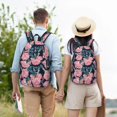 thumbnail image 4 of Bingfone Rose Flowers Print Canvas College Laptop Backpack, Large Capacity Lightweight College Bookbag Casual Daypack-Small, 4 of 5