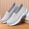 thumbnail image 5 of longantii Orthopedic Casual Shoes for Women Arch Support Non Slip Slip on Sneakers Wide Knitted Mesh Stretch Volleyball Shoes Comfortable 2026 New Foam Shoes Gray, 5 of 6