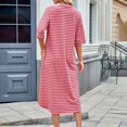 thumbnail image 4 of asddcavvf Robes pour Femmes Robe Maxi Surdimensionnée Mode Rayée Imprimée Manches 3/4 Ample, 4 of 6