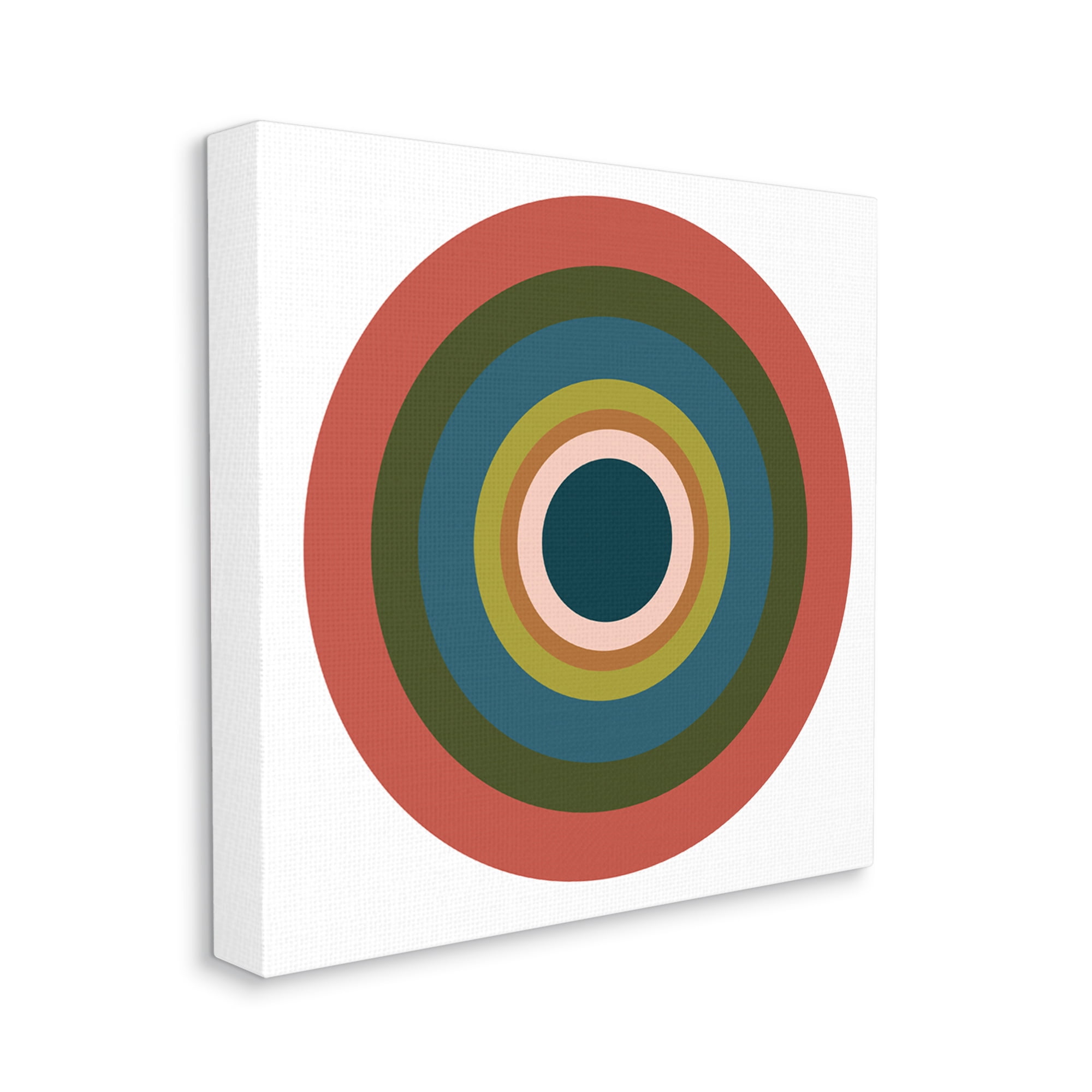 Stupell Industries Red Modern Circles Abstract Painting Gallery Wrapped Canvas Art Print Wall Art, 36 x 36