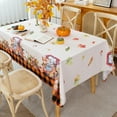 thumbnail image 2 of Thanksgiving Fall Tablecloth, Harvest Pumpkin Rectangle Table Cloth, Farmhouse Holiday Checkered Table Cover for Party Picnic Dinner Decor Orange 60 x 84 Inch, 2 of 6