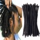 thumbnail image 1 of Yotchoi Extensiones de rastas de cabello 100% humano hechas a mano, tamaño pequeño (diámetro 0,4 cm), 10 pulgadas, 40 hebras/paquete, negro natural # 1B, 1 of 1